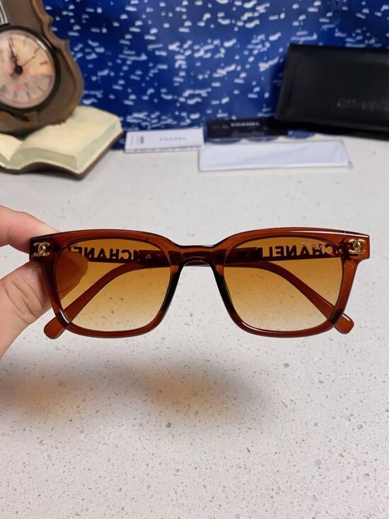 Chanel Tortoise Square Sunglasses with Crystal Temples main image 5